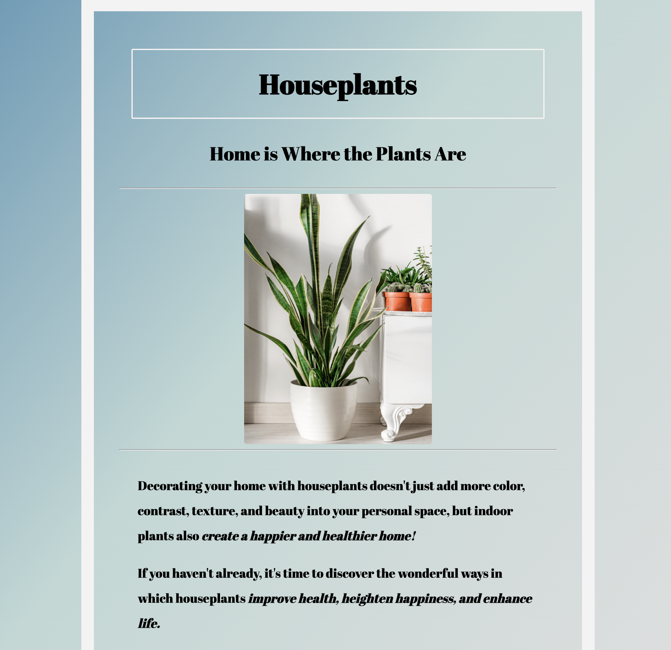 Houseplants
          Webpage Photo