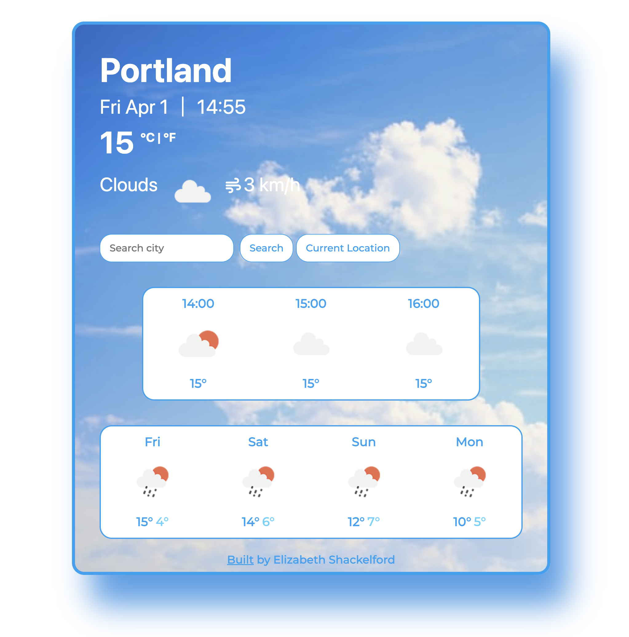 Desktop weather app photo